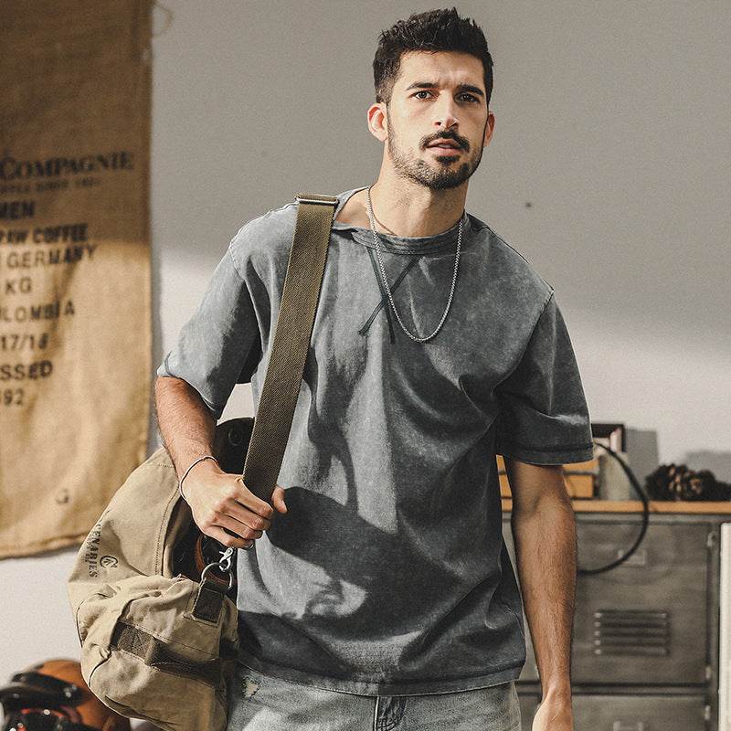 The Explorer's Washed Grey Tee - 202307060002_GRE